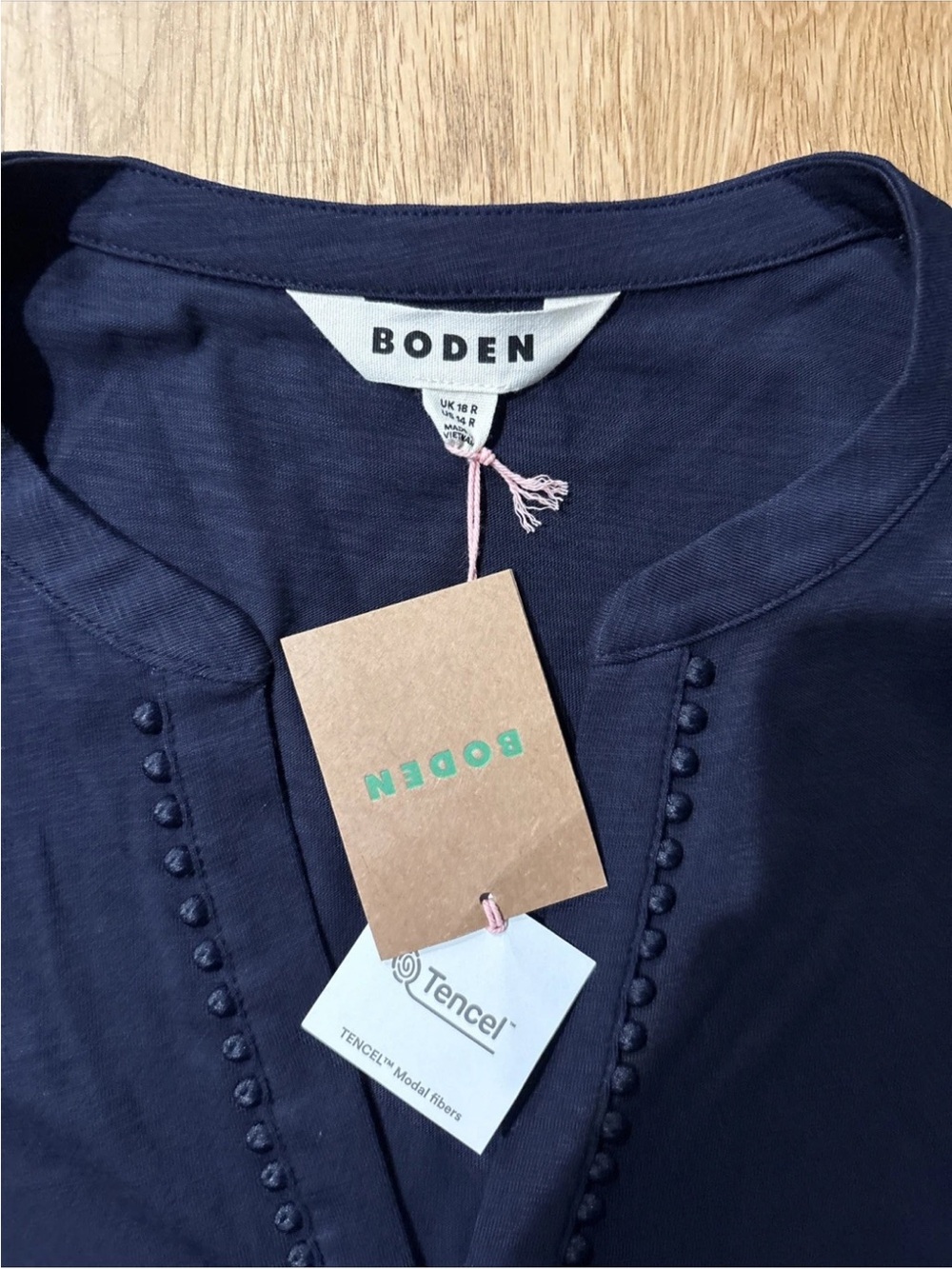 Boden Women’s Relaxed Naomi Navy Jersey Dress NWT US 14 Regular Pockets - Picture 4 of 9